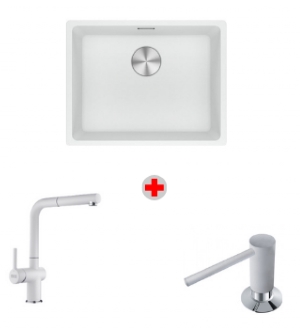 Franke Maris Mrg 210/110-52 Bianco Evye+Acvtive Plus Doccia Armatür Bianco+Sıvı Sabunluk Bianco 3Lü Set