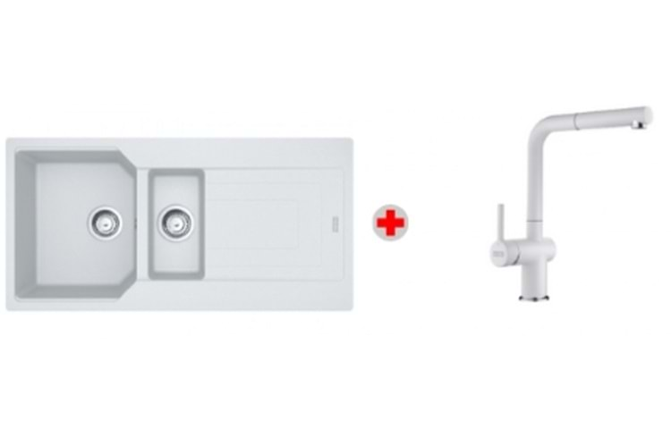 Franke Urban Ubg 651-100 Bianco Eviye + Acvtive Plus Bianco Armatür Set